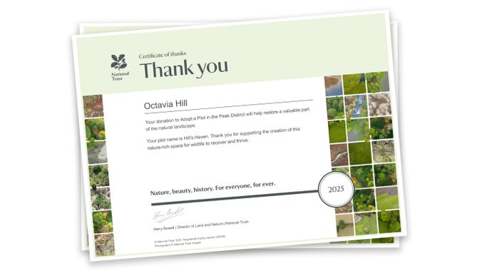 Adopt a Plot certificate